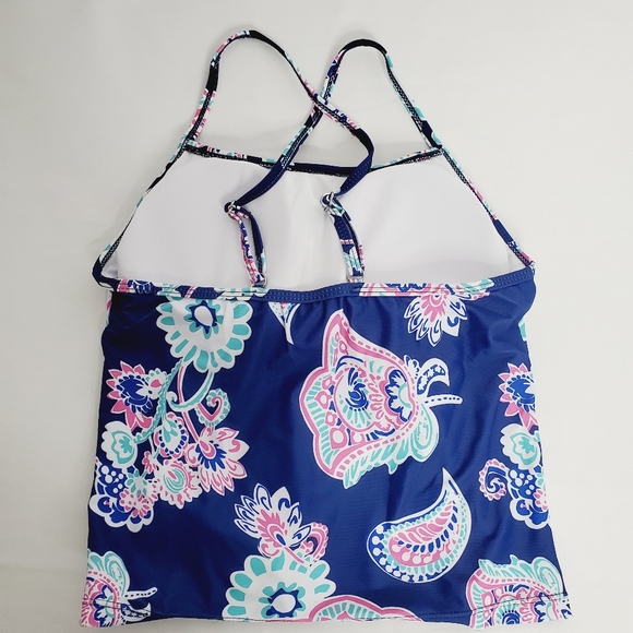 New! Moon Tree Girls Two Piece Bathing Suit Ruffle Tankini - Picture 7 of 8